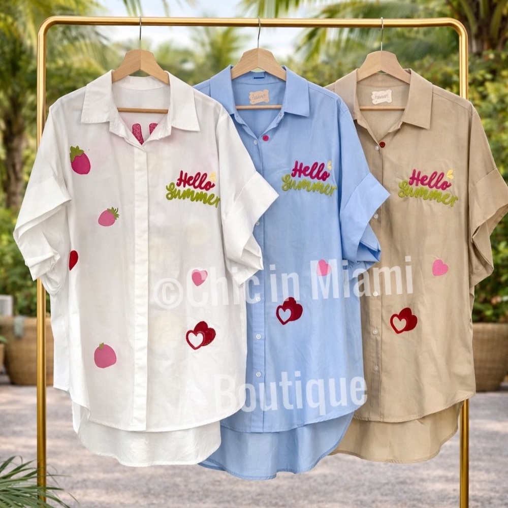 Made in Italy Oversized Cotton Button Down Top